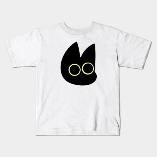 Black Cute Adorable Cat Kids T-Shirt